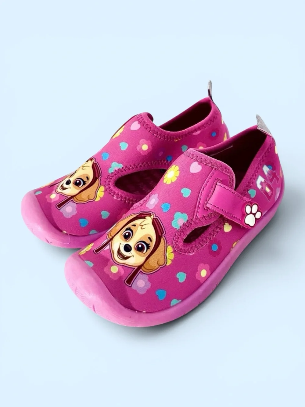NWOT Paw Patrol Skye Water Shoes Pink Floral Thick‑Sole Toddler Girl 10